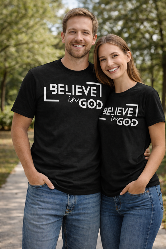 "Believe in God" Unisex Cotton Tshirt "Black"