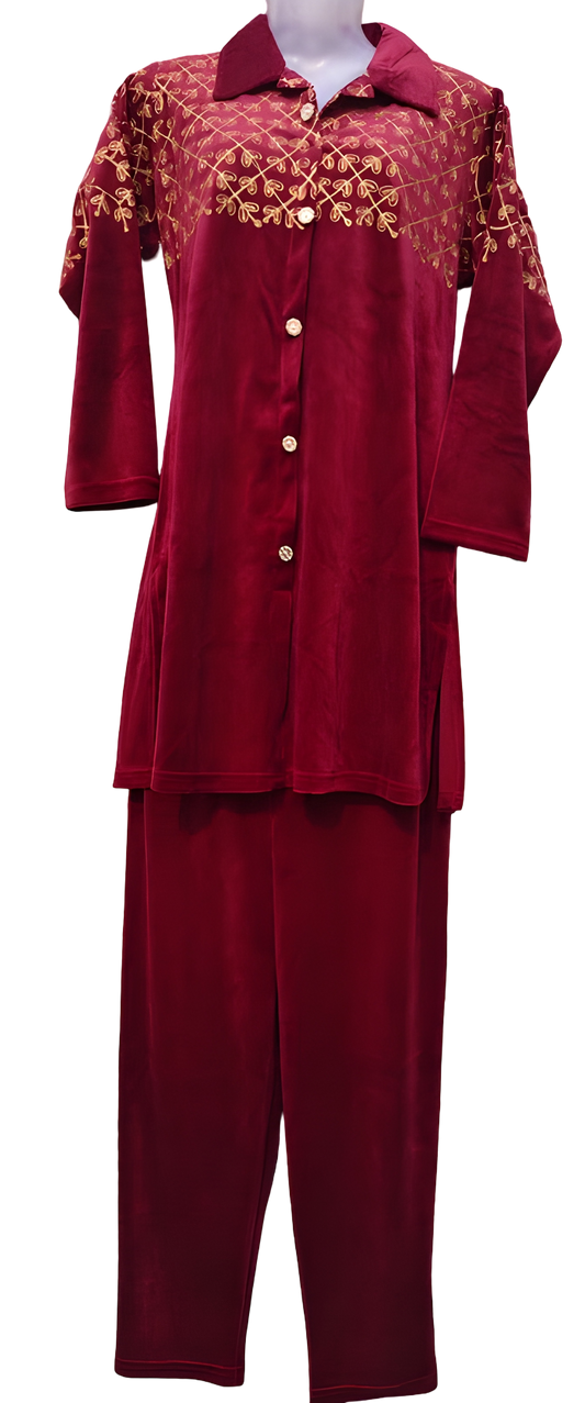 Women Velvet Co ord Set/ Top and Pallazo Set